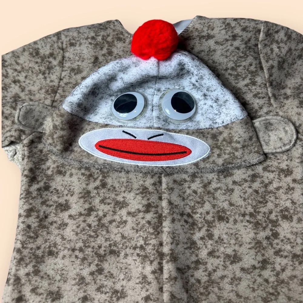 Baby Too Cute To Spook Sock Monkey Halloween Costume With Hat Sz 12-18 Mon